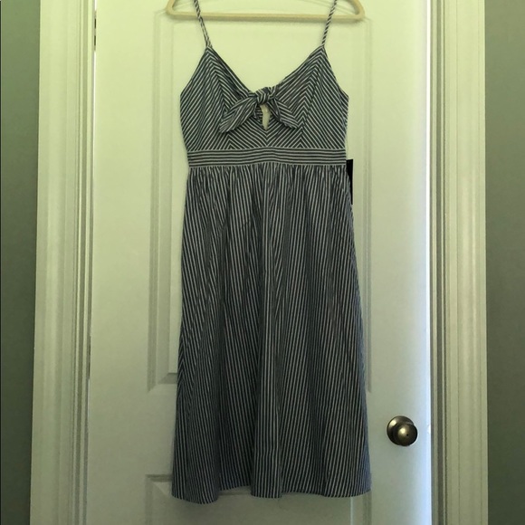 Lulu’s Joyful Days Blue Striped Midi Dress - Picture 4 of 7